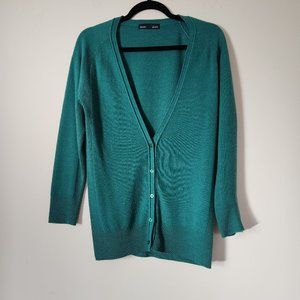 Gleam Green Button-Down Cardigan Sweater - Size M